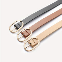 3pcs set Oval Pin Buckle PU Belt Casual Jeans Pants Belt For Women
