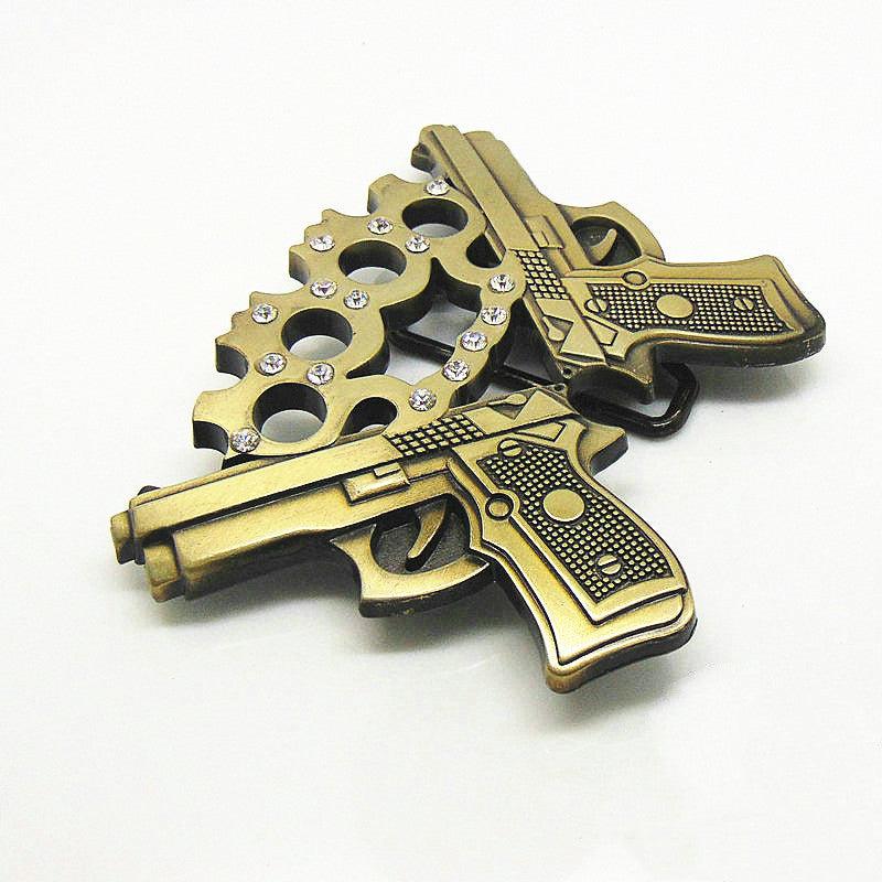 Double Gun Belt Buckle Men Western Cowboy Punk Hip