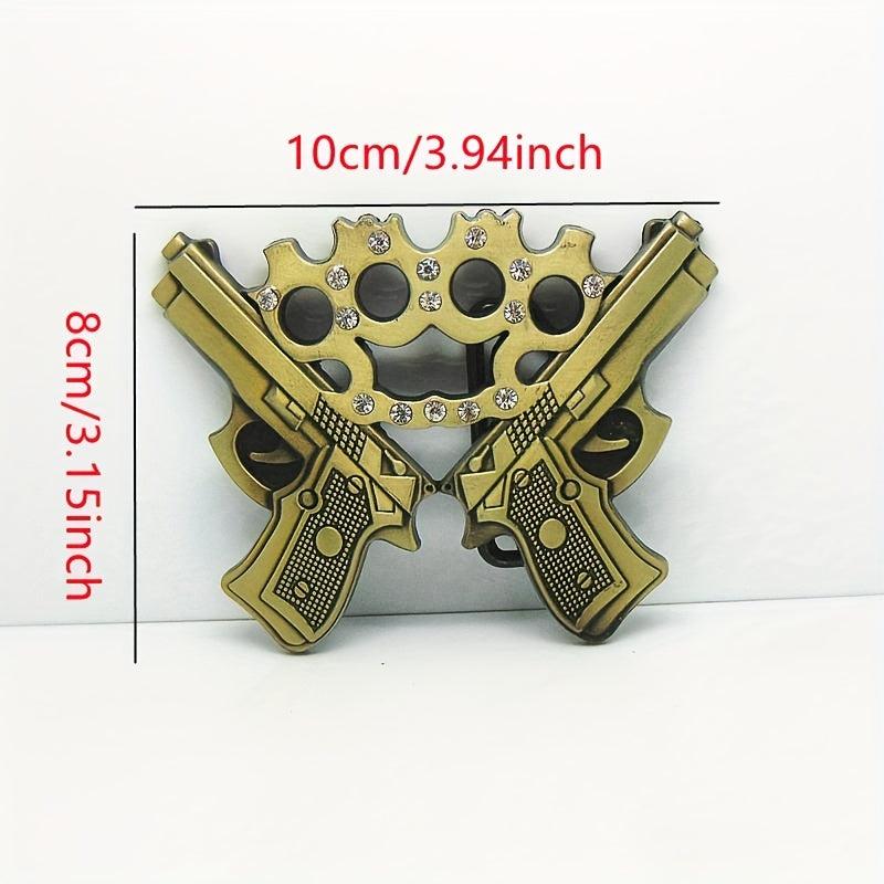 Double Gun Belt Buckle Men Western Cowboy Punk Hip