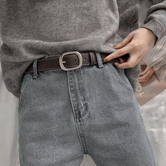 Women's Skinny Waist Buckle Belt for Business Commute
