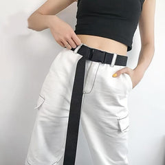 Women's Canvas Belt Casual Nylon Belt Punk Outdoor Sports Belt