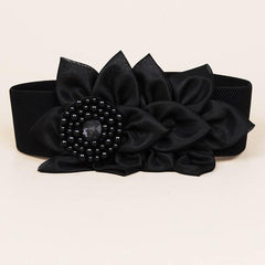 Red Flower Corset Belt Elastic Buckle Girdle for Women