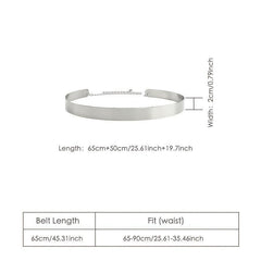 Women's Adjustable Chain Metal Belt Mirror Like Gleam Bold Design