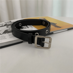 Eyelet Pin Buckle Belt With Waist Bag Detachable Purse Chain Girdle