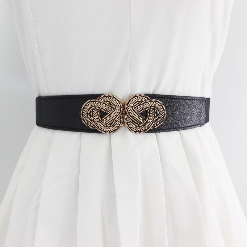 Vintage Elastic Waist Belt for Women's Dress Shirt