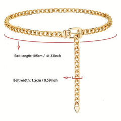 Punk Waist Chain Metal Tassel Dress Girdle For Women