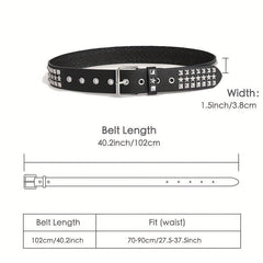 Punk Rivet Studded Belt Hip Hop PU Belt Y2K Jeans Pants Belt Women Gothic