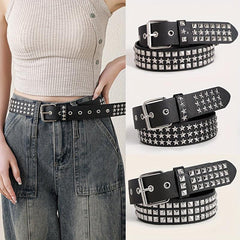 Punk Rivet Studded Belt Hip Hop PU Belt Y2K Jeans Pants Belt Women Gothic