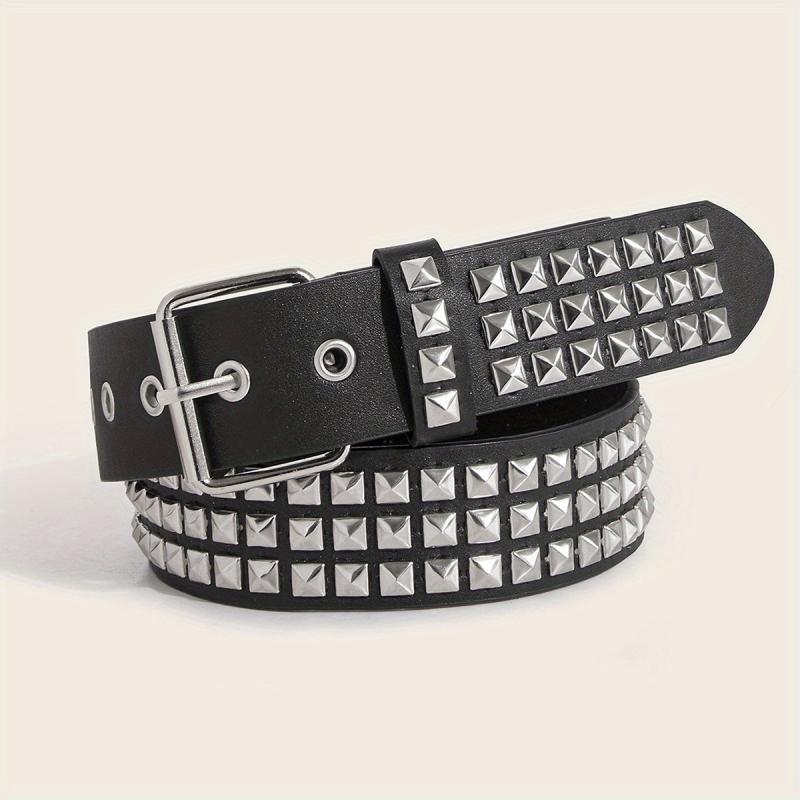 Punk Rivet Studded Belt Hip Hop PU Belt Y2K Jeans Pants Belt Women Gothic