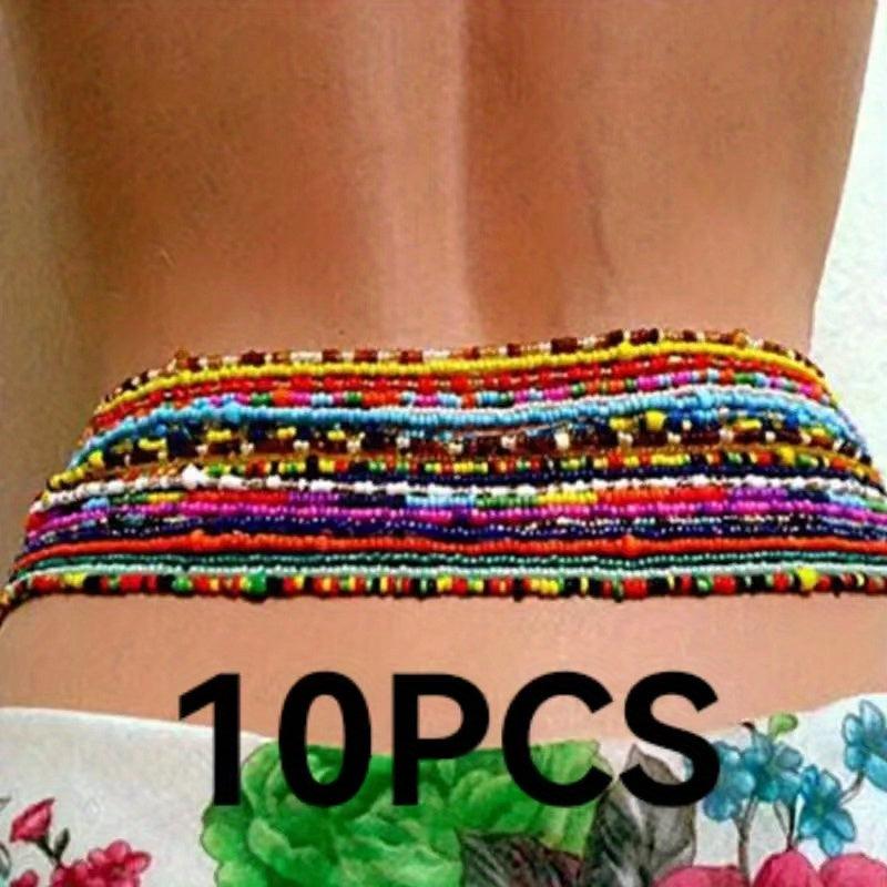 Boho Beaded Waist Chain Elastic Belly Chain Body Jewelry For Women