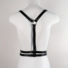 Double Layer Chest Harness Belt Punk PU Leather Waistband Gothic Corse