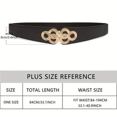 Elastic Wide Belt Chinese Knot Golden Buckle Body Belt Dress Girdle