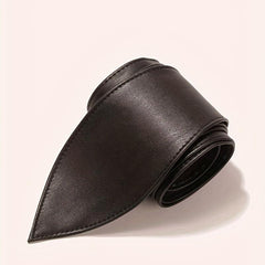 Solid Bowknot Wide Belt PU Leather Vintage Girdle Women Waistband