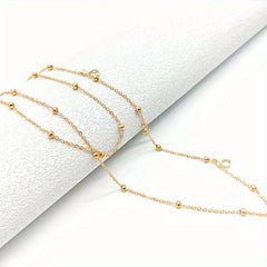 Golden Boho Belly Chains Rhinestone Pendant Tassel Body Chain
