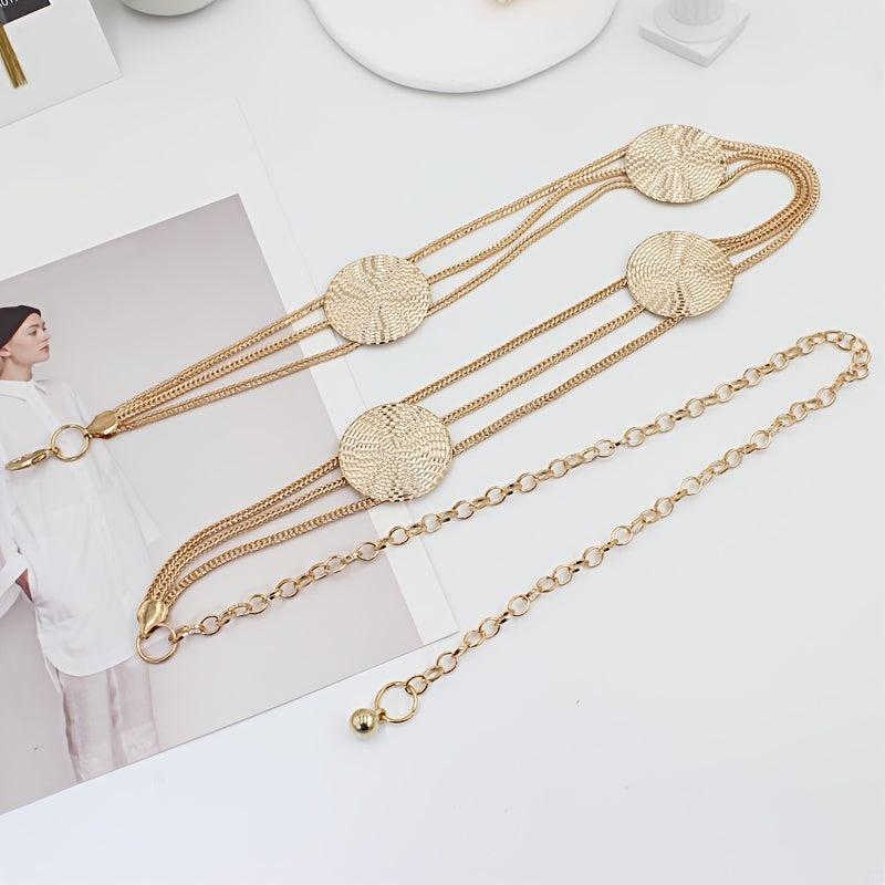 Women's Golden Waist Chain Dress Decoration Metal Belt