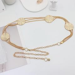 Women's Golden Waist Chain Dress Decoration Metal Belt