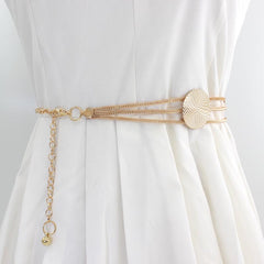 Women's Golden Waist Chain Dress Decoration Metal Belt