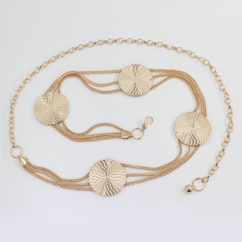 Women's Golden Waist Chain Dress Decoration Metal Belt