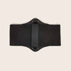 Gothic Lace Up Wide PU Belt Punk Bowknot Elastic Corset Waspie Belt