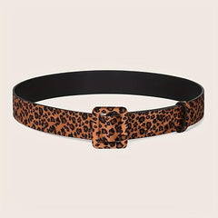 Leopard Print Belt Faux Leather Wide Waistband for Women