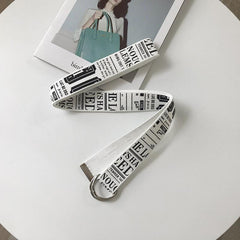 Canvas Denim Double Buckle Belt Women Long Trouser Belt