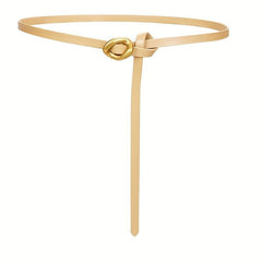 Women's Leather Thin Belt Vintage Knotted Girdle