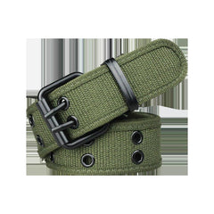 Canvas Belt Hole Square Buckle Punch Pants Belt Punk Eyelet Belt