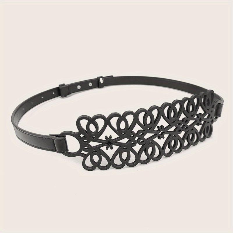 Vintage Hollow Out PU Belt Wide Waist Belt Girdle For Women