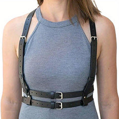 Punk Waist Harness Belt Body Corset Gothic PU Belt Women