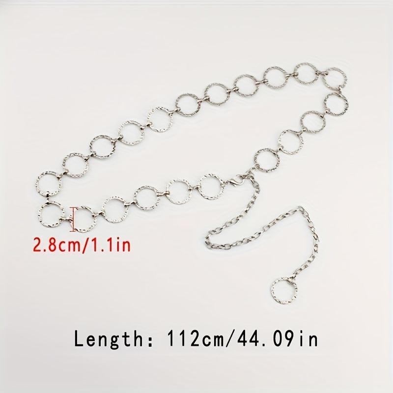 Round Hollow Waist Chain Metal Chain Belt Kpop Decoration Body Chain