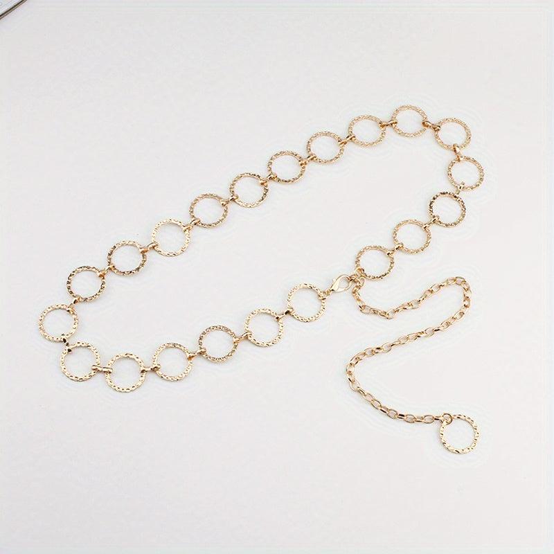 Round Hollow Waist Chain Metal Chain Belt Kpop Decoration Body Chain