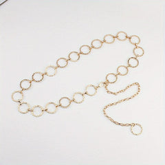 Round Hollow Waist Chain Metal Chain Belt Kpop Decoration Body Chain