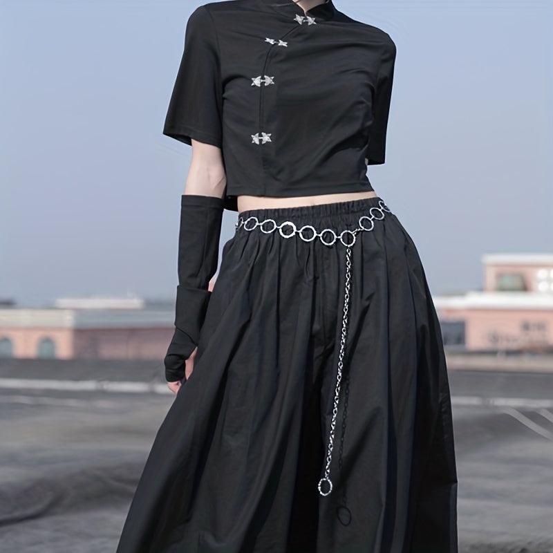 Round Hollow Waist Chain Metal Chain Belt Kpop Decoration Body Chain