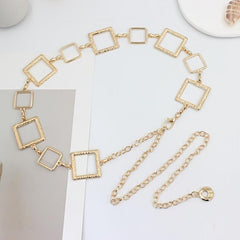 Metal Waist Chain Women's Square Belt For Dress Shirt Suit