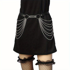 Punk Chain Tassel Harness Belt Goth Body Chain Waistband Hip Hop Rivet Belt