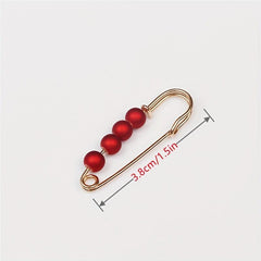 3pcs Faux Pearl Beads Pants Waist Pin Clothes Fixed Brooch