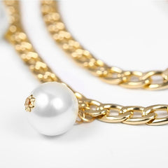 Double Layer Waist Chain Faux Pearl Pendant Bohemian Jewelry