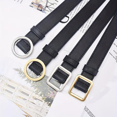 Pin Buckle PU Leather Belt for Men Women