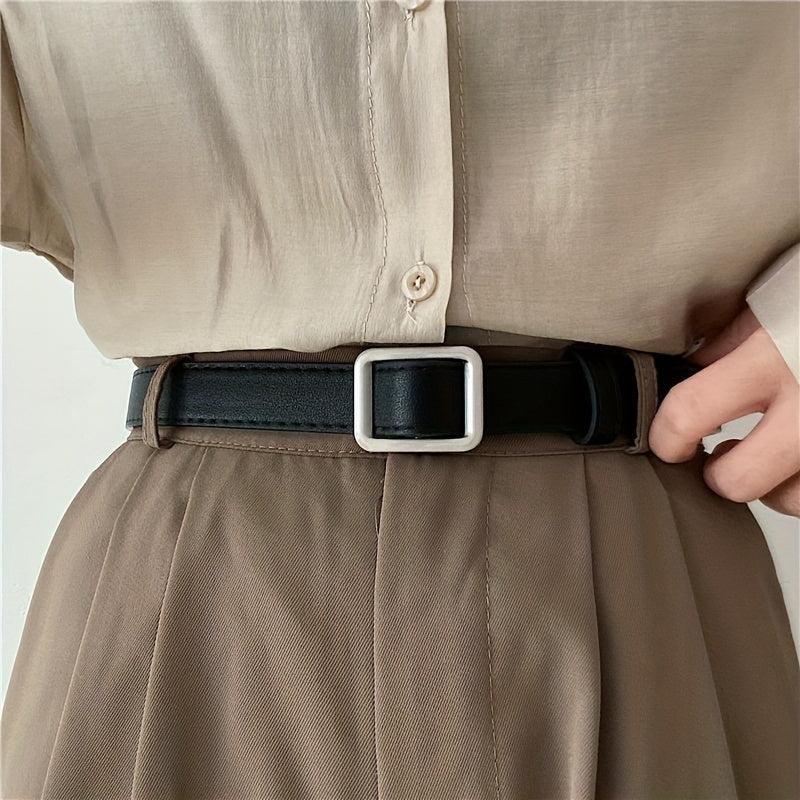 Pin Buckle PU Leather Belt for Men Women
