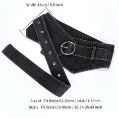 Denim Corset Belt Women's Wide Girdle Dress Skirt Decor