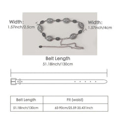 Vintage Carved Floral Pattern Belt for Women