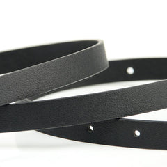 Oval Pin Buckle Thin Belt Solid Casual Waistband for Women