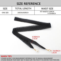 Women's Faux Pearl Lace Waist Belt for Dress Skirt