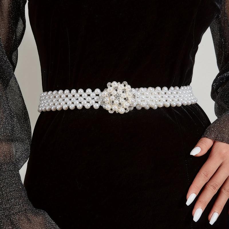 Faux Pearl Girdle Belt for Women