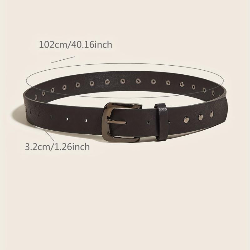Unisex Pin Buckle Rivet Belt PU Leather Casual Jeans Pants Belt