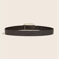 Sparkly PU Belt Hollow Rectangular Buckle Dress Girdle