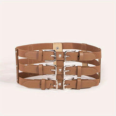 Wide Belt Punk Waistband Three Layer Girdle