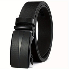 1pc Men's Leather Ratchet Belt Automatic Buckle Belts