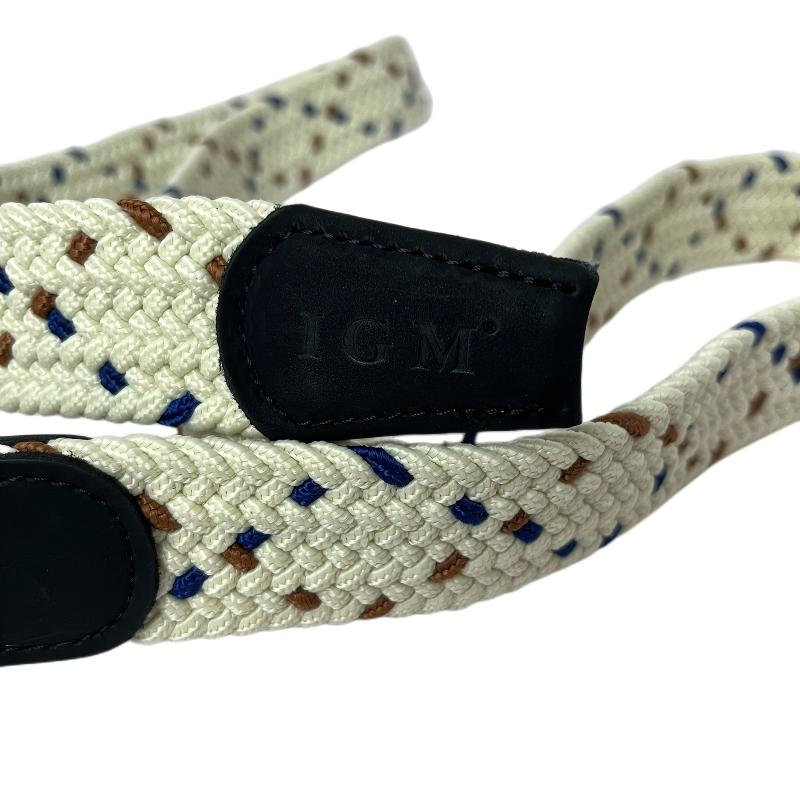Casual Beige Square Plaited Belt Men's Canvas Woven Belt