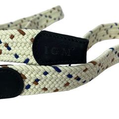 Casual Beige Square Plaited Belt Men's Canvas Woven Belt